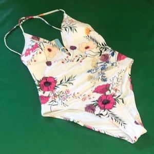 XXL multi floral pink great colors. Nwt. One piece swim.
